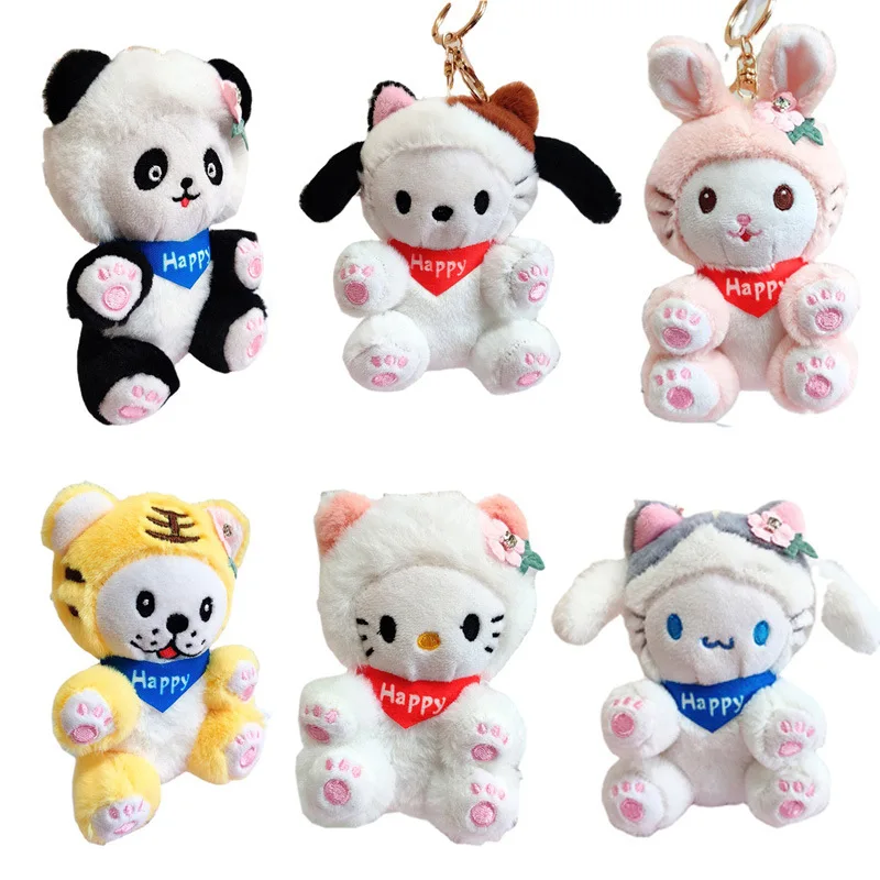 

fashione New cute Boutique Happy Scarf Cat tiger panda keychain Advanced sweet bag decorate pandent soft couple birthday gift