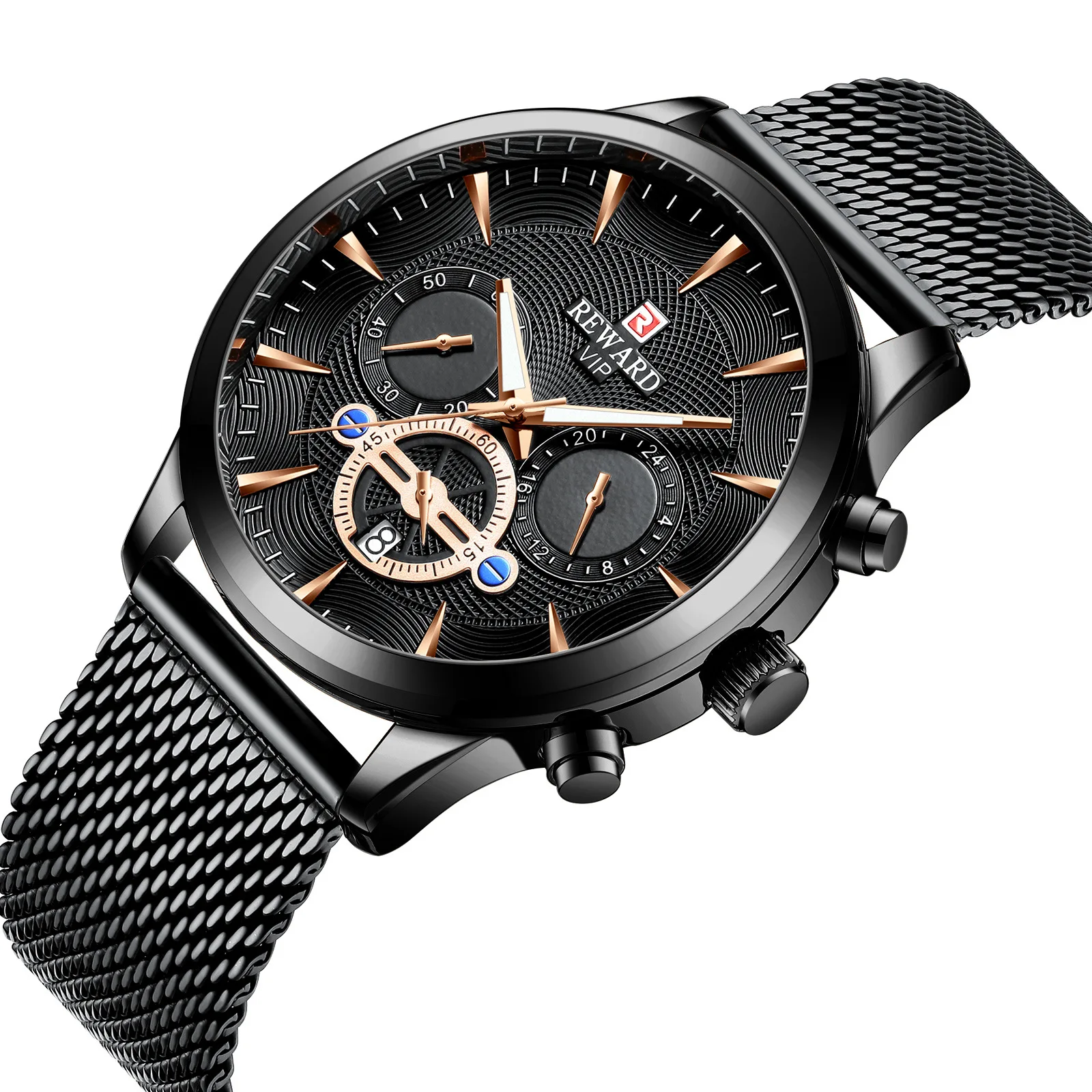

Top Brand Men's Watches Business Quartz Watch Mesh Steel Band Wristwatch Casual Waterproof Date Male Clock Relogio Masculino