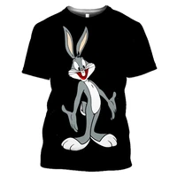 3d mens cartoon rabbit t shirt black t shirt tops harajuku short sleeve summer fun t shirts animal graphic t shirt men xxs 6xl