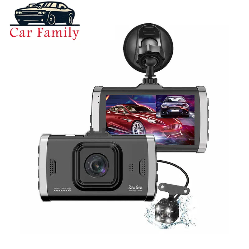 Автомобильный семейный видеорегистратор 3 0 дюйма IPS FHD 1080P двойной объектив
