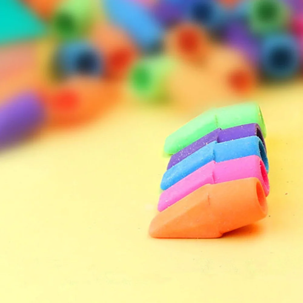 

130Pcs Pencil Eraser Colorful Cap Erasers Students Stationery Gifts for Kids School Supplies (Mixed Color)
