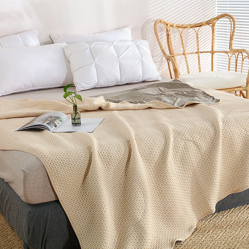 EMF Protection Blanket Pure silver with organic cotton 5G block Quit Size: 150x216cm Tan color thick