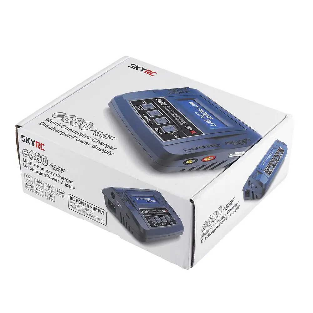 Балансирующее зарядное устройство SKYRC e680 80 Вт 8A AC/DC Dis с температурным зондом ЖК
