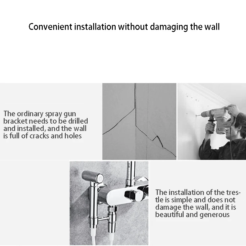 

Electroplating Full Copper Non-Perforated Shower Nozzle Holder 360 Degree Rotatable Bracket