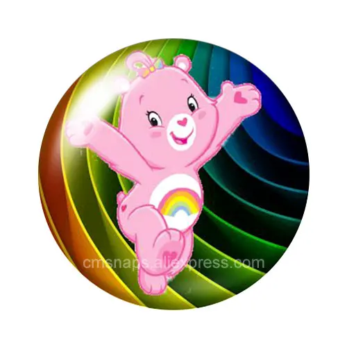 DB1147-15 Прекрасный Care Bears стильная футболка с изображением персонажей видеоигр 18 мм кнопки 10 шт, смешанные цвета, круглый стеклянный кабошон стиль для украшение с защелкой - Окраска металла: DB1147-15