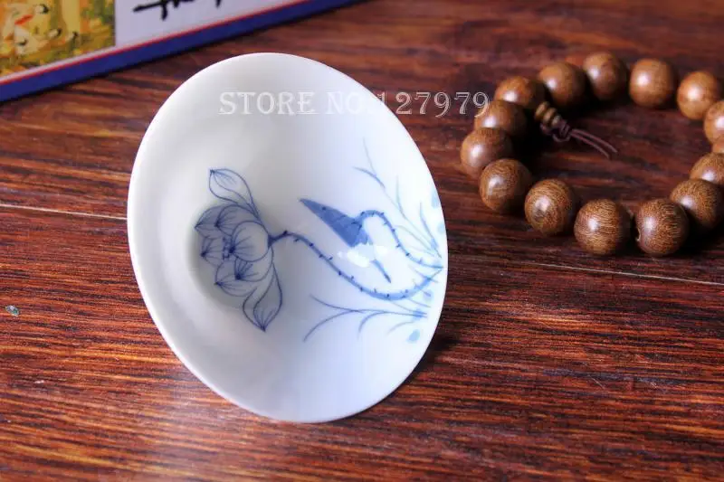 В продаже! Подлинная чашка Jingdezhen с бамбуковой шляпкой ручной росписи фарфоровая