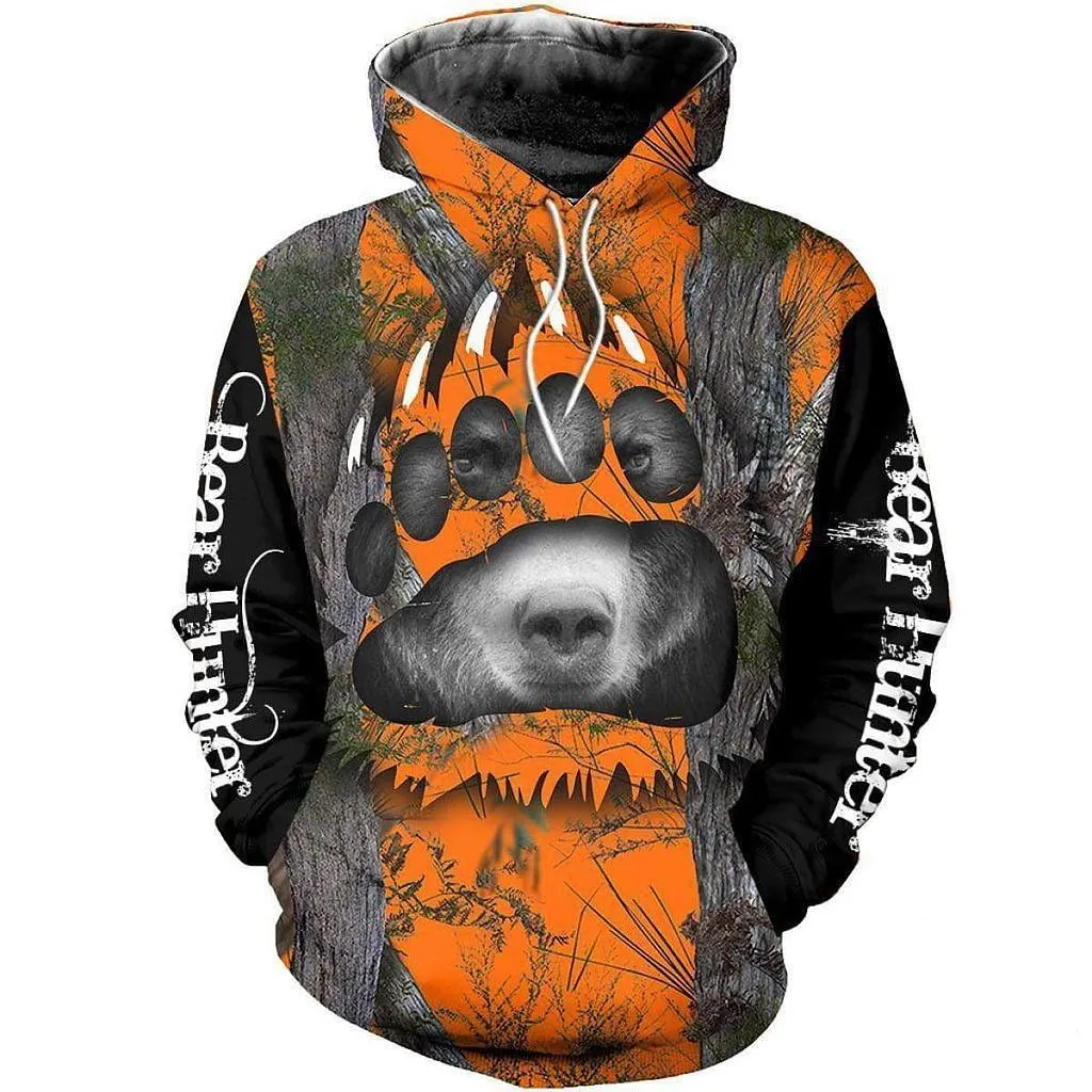 Мужская и Женская Повседневная Толстовка с капюшоном принтом Медвежья