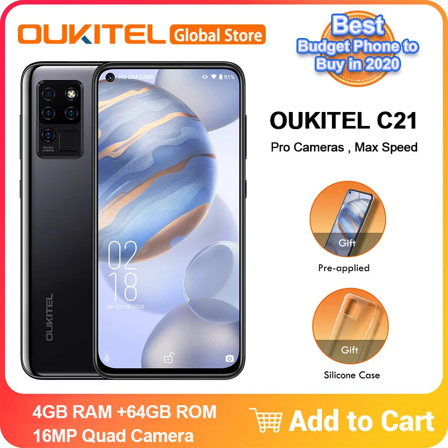OUKITEL C21 6 4 &quotFHD + 4GB 64GB Android 10 0 Helio P60 смартфон на базе восьмиядерного процессора 1080*2310