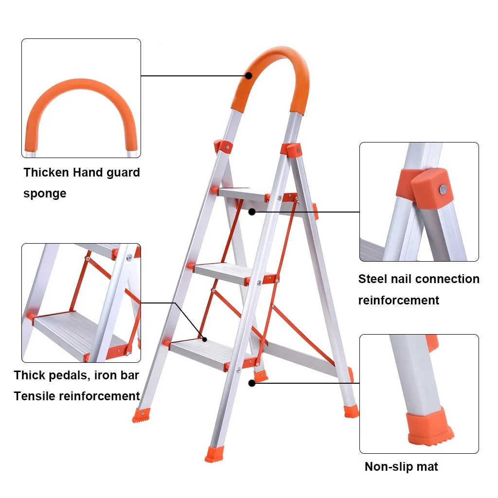 3 шаг складные стремянок складных алюминиевых Алюминий стул лестницы