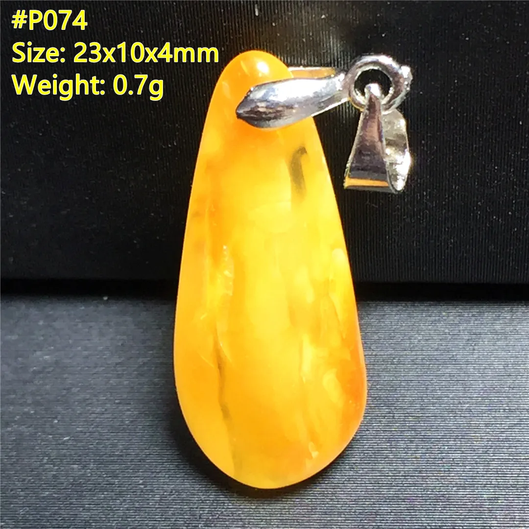 

Natural Yellow Amber Pendant For Women Lady Men Healing Crystal Stone 23x10x4mm Beads Wealth Gemstone Silver Jewelry AAAAA