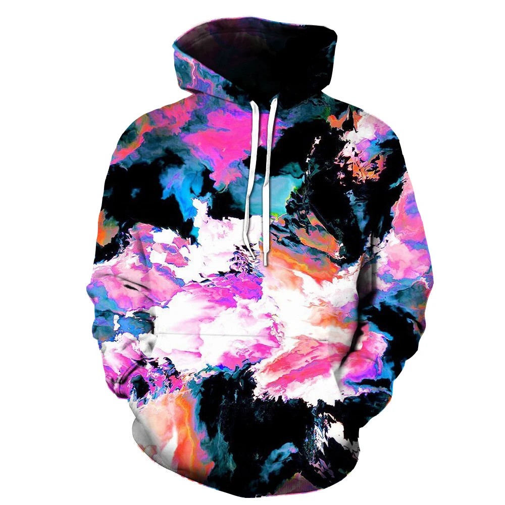 

Men's Graphics Hooded Pink Graphic Hoodies Abstract Sweatshirt Street Wear Top La Hip Hop Tops Blooming 3D Print Top