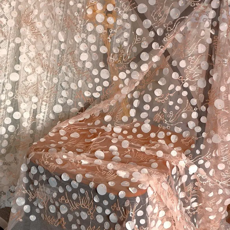 Великолепная кружевная ткань Венеция, кружевная ткань с 3D вышитыми лепестками, розовая сетчатая ткань с блестками, свадебные платья, Африканский Свадебный тюль Великолепная кружевная ткань Венеция, кружевная ткань с 3D вышитыми лепестками, розовая сетчатая ткань с блестками, свадебные платья, Африканский Свадебный тюль