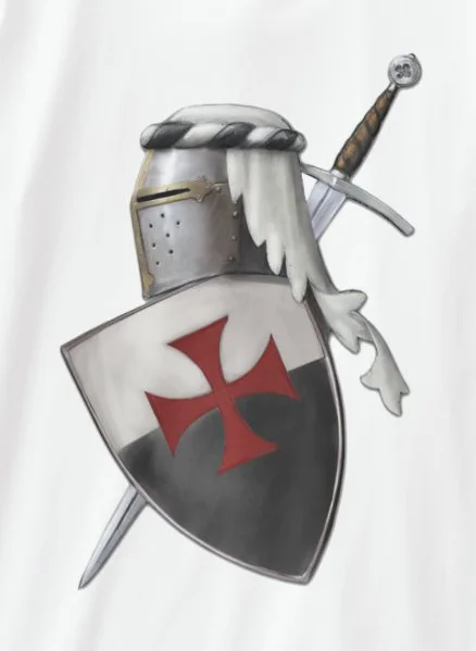 

Knights Templar Shield Helmet and Sword Women's T-Shirt