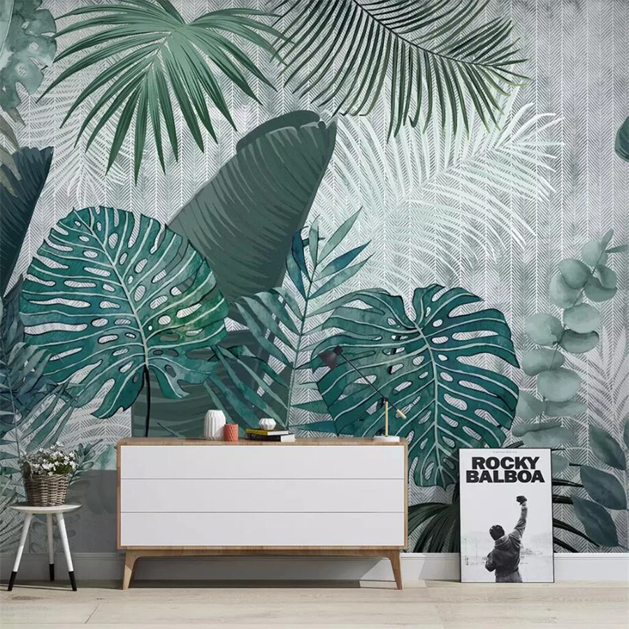 Обои на заказ 3d фрески скандинавский рисунок ручной работы тропический фламинго