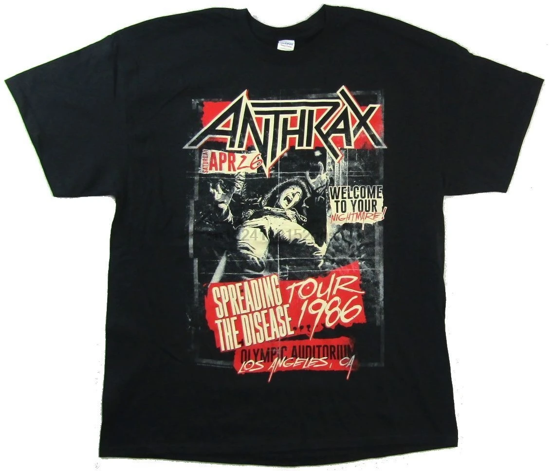 Anthrax распространение болезней Тур 2015 черная футболка новый официальный Мерч