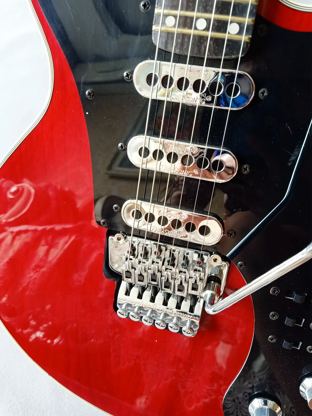 Сделано в Китае Брайан Мэй прозрачная Красная гитара 24 лада 3 ожога три-Звуковые