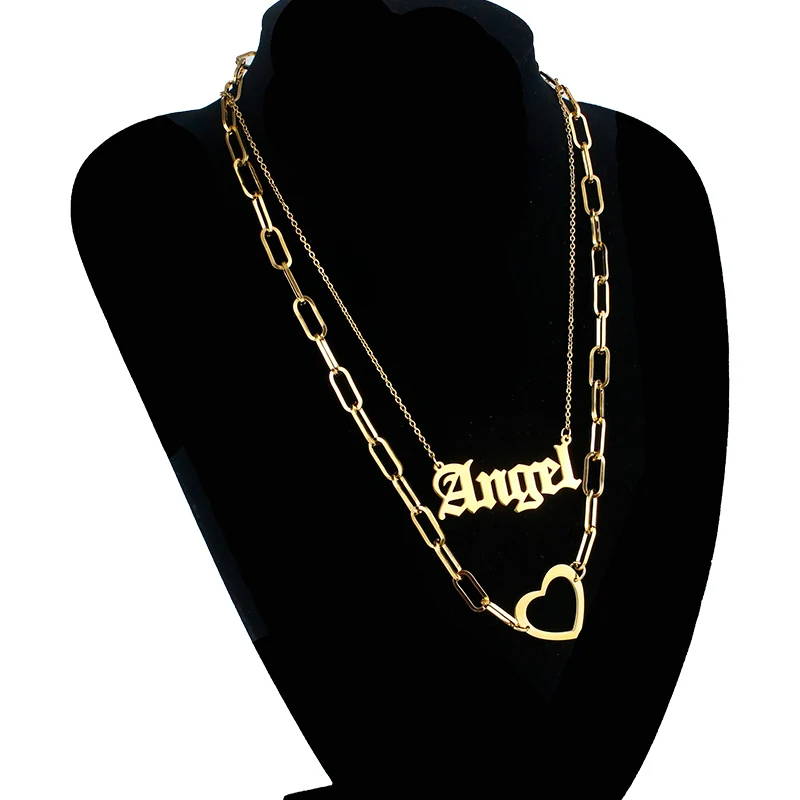 

Personalized Customization Custom Name Layered Necklace Multi-layer Customized Name Necklace Aegel Necklace Girl Jewelry Gift