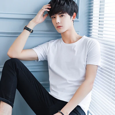 

Men's casual short-sleeved t-shirt wild clothes tide 6954