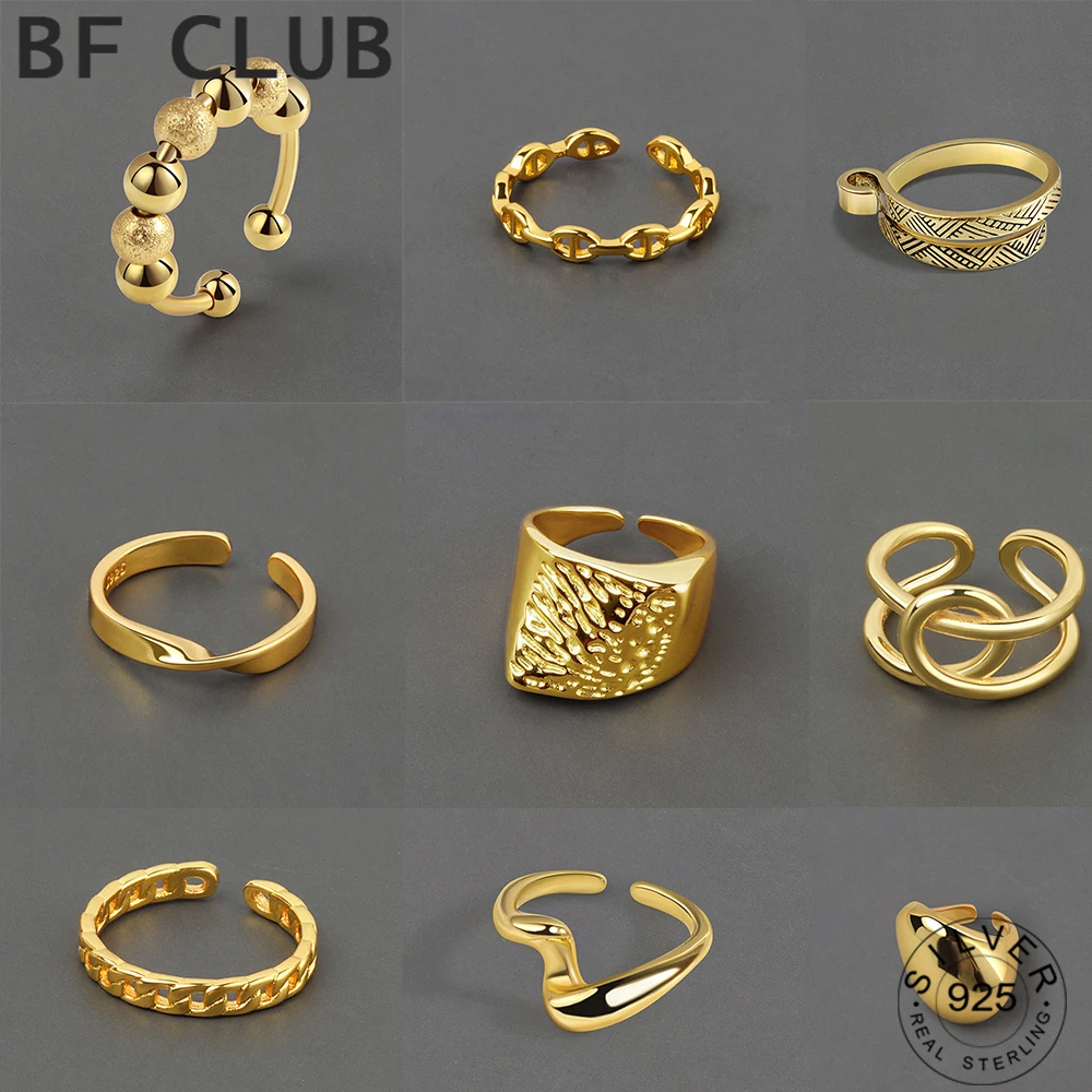 

Женские винтажные кольца из серебра 925 пробы золотого цвета