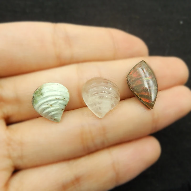 Натуральный камень аммония зеленая бирюза дымчатый Кабошон Пары 12x11x5 мм 16x10x2 13x11x5