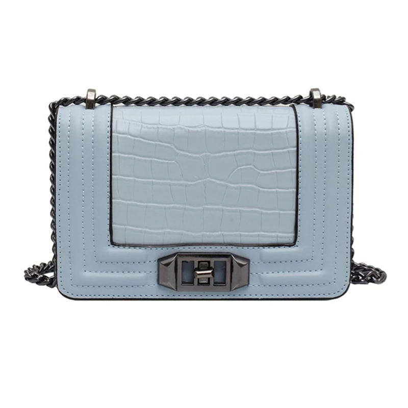 

Shoulder Bag Small Crossbody Bags For Women 2021 Luxury Fashion Alligator High Quality PU Leather Chain Bag Designer New Black