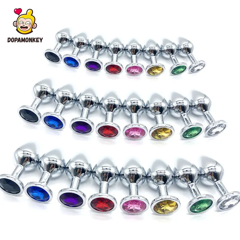 DOPAMONKEY 9 цветов металлическая Анальная пробка с кристальной основой Анальные