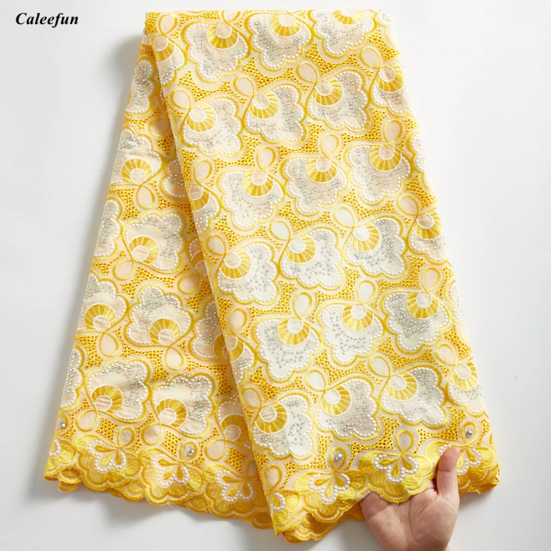 Последняя швейцарская вуаль кружева в Швейцарии с камнями африканский хлопок