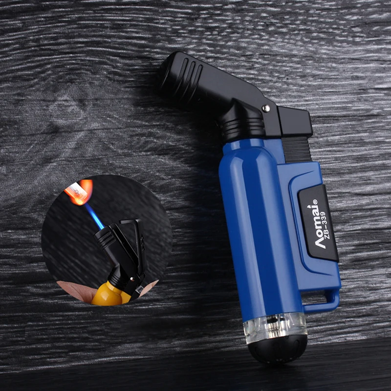 

Spray Gun Jet Torch Lighter Turbo Windproof Inflatable Butane Gas Pistol Lighter Outdoor Portable Cigarette Lighter Blue Flame