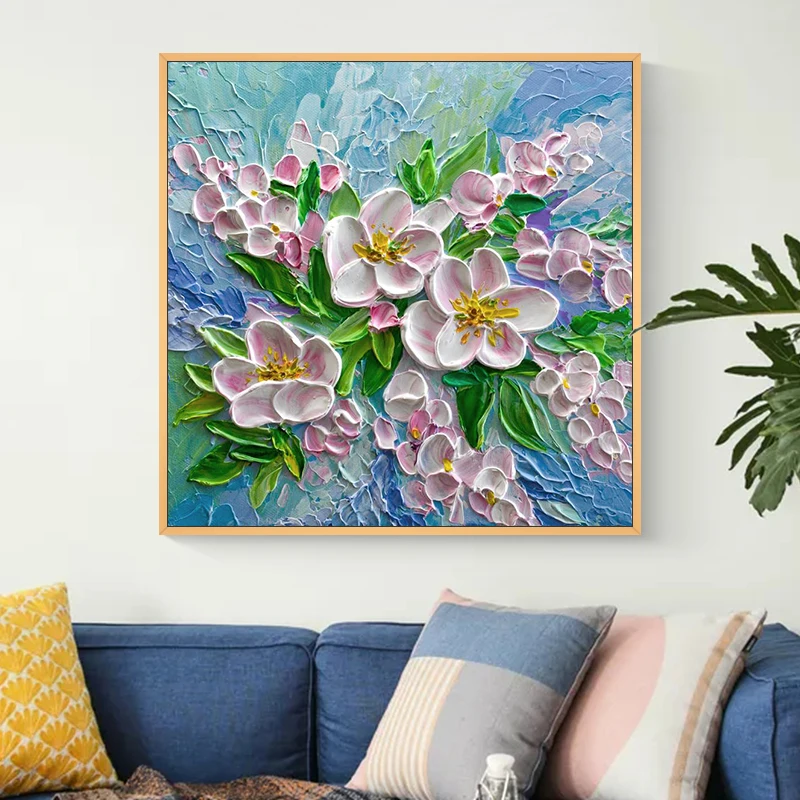 Ручная роспись маслом на холсте абстрактные розовые цветы Декор для гостиной