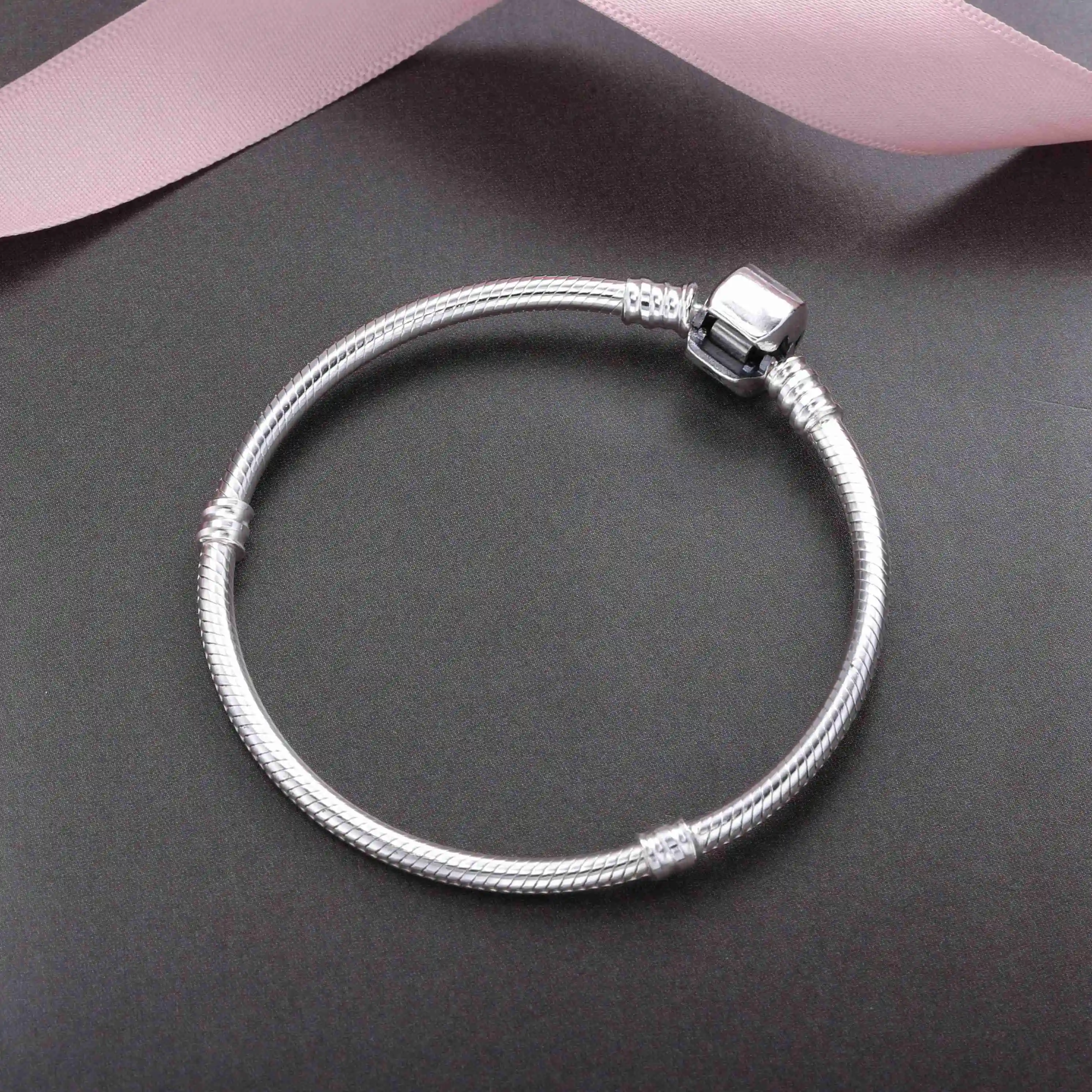 Ajax 100% 925 Sterling Silver Chain Bracelet Bangle For Women Fit DIY Charm Bead Authentic Fine Jewelry Gift | Украшения и
