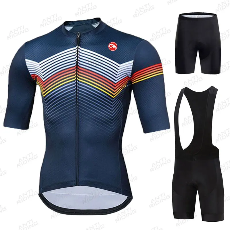

New 2020 Cycling Jersey Set Men Cycling Clothing Suits Quick Dry Bicycle Breathable Cycling Sportswear Short Sleeve Bike Uniform
