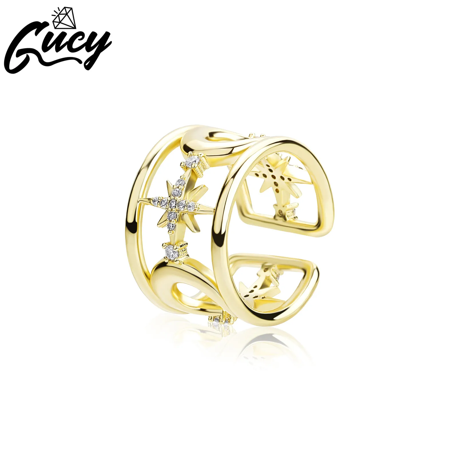

Кольца GUCY в стиле хип-хоп золотого и серебряного цвета для женщин, простые кольца на палец, трендовые ювелирные изделия для вечеринки
