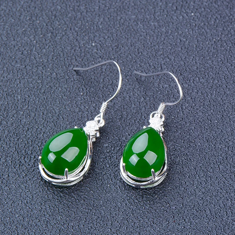 Серьги-капли из нефрита и тианью пара сережек в форме капли серьги для девушек |