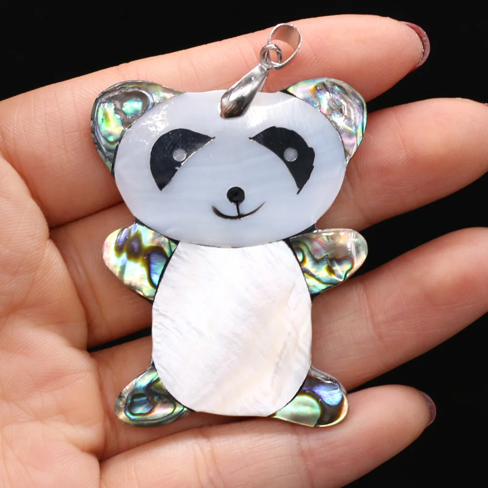 

1pcs Natural Mother of Pearl Shell Charms Pendants Panda Shape for Women Animal Jewelry Making DIY Accessories Necklaces Gift