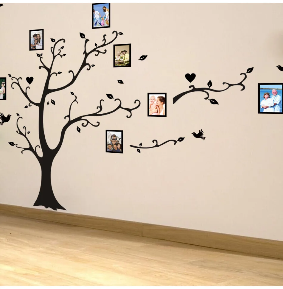 Большие 180*260 см/70,9* 102.4in красочные 3D DIY фото дерево ПВХ Наклейки на стены/клейкие семейные наклейки на стену Фреска Искусство домашний декор