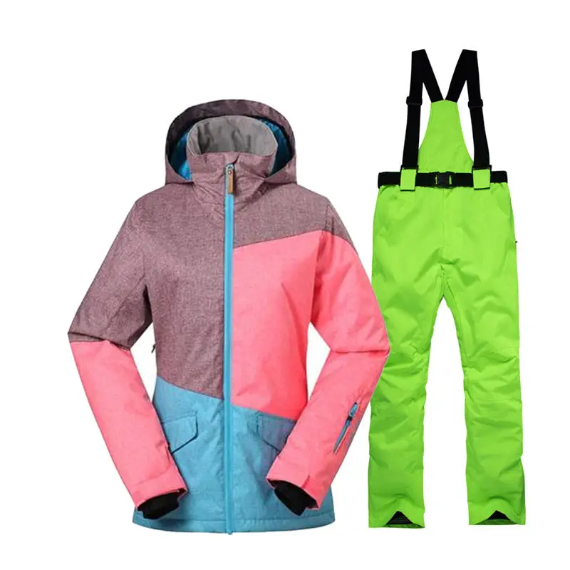 picture jacket pant Женский зимний костюм Спортивная одежда для улицы Сноубординг наборы водонепроницаемый ветрозащитный костюм лыжные куртки и комбинезон зимние брюки - Цвет: picture jacket pant