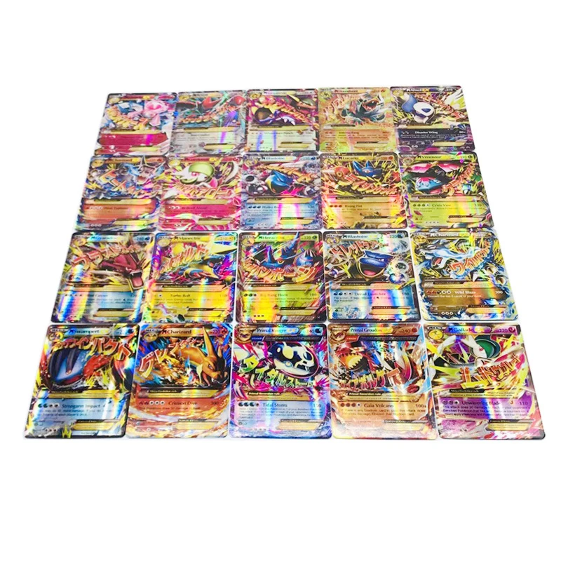 TAKARA TOMY Pokemon 100 шт. GX EX MEGA флэш-карта 3D версия LOST THUNDER карта Коллекционная для детей