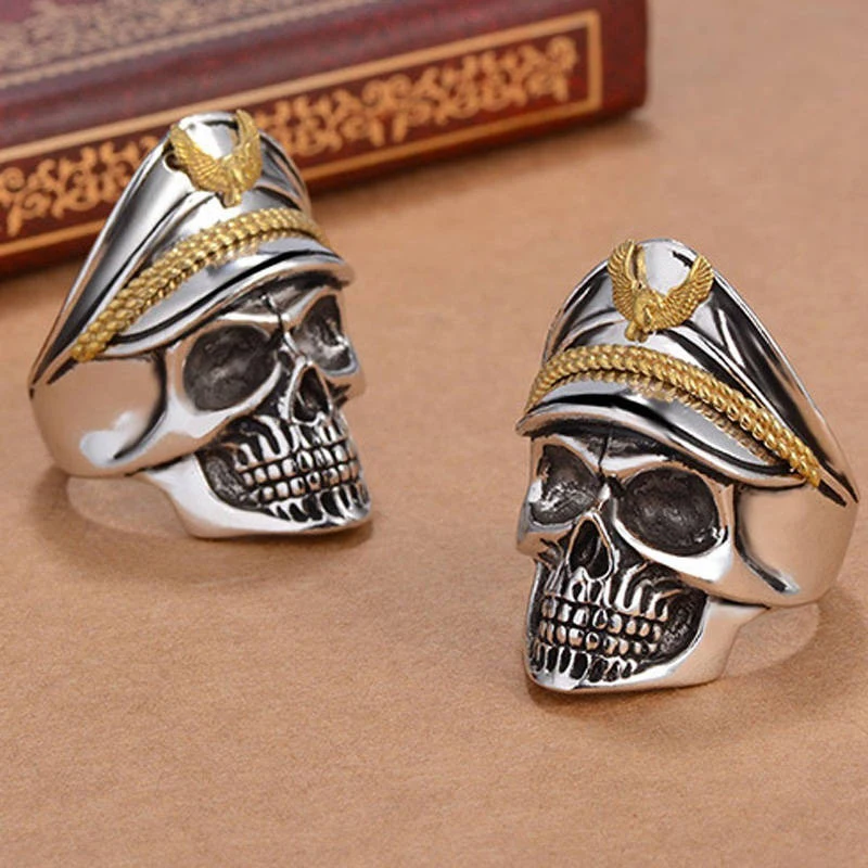 Пальчиковое байкерское крутое мужское кольцо с черепом в стиле ретро готика 1 шт.
