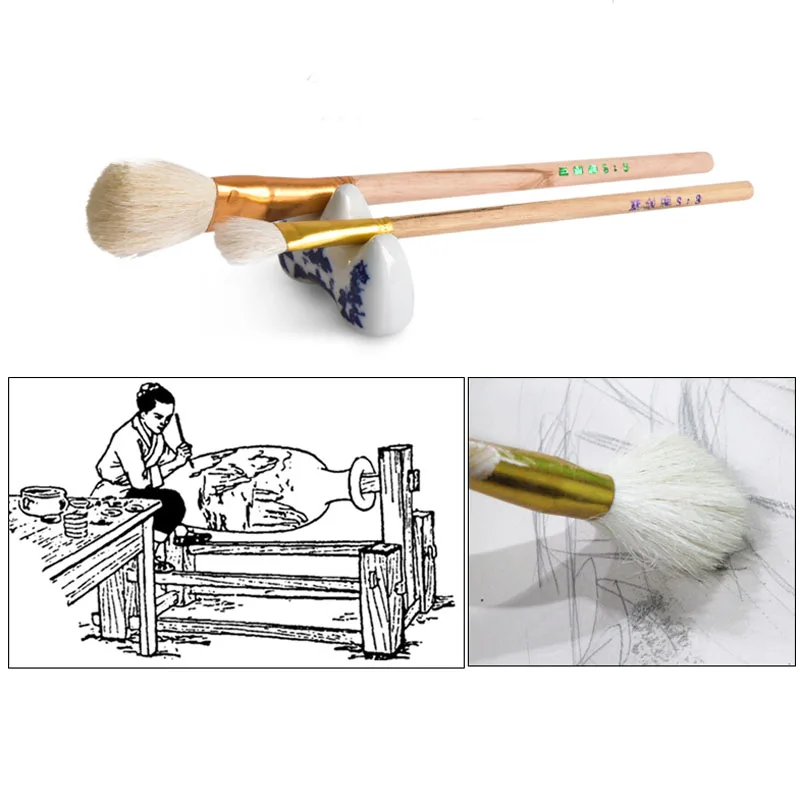 Увлажняющая ручка инструменты для керамики кисть рисования зеленая шина