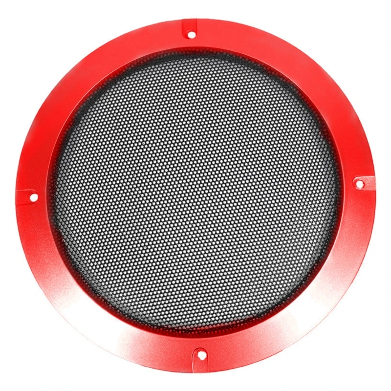

2pcs ABS Red 3\" Speaker Decorative Circle with Black Protective Grille Mesh DIY Tool