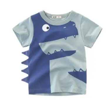 t-shirt 19 Г. Летняя футболка с рисунком динозавра для маленьких мальчиков, детские футболки с изображением Льва для маленьких мальчиков и девочек хлопковые топы с надписями для малышей - Цвет: t-shirt 19