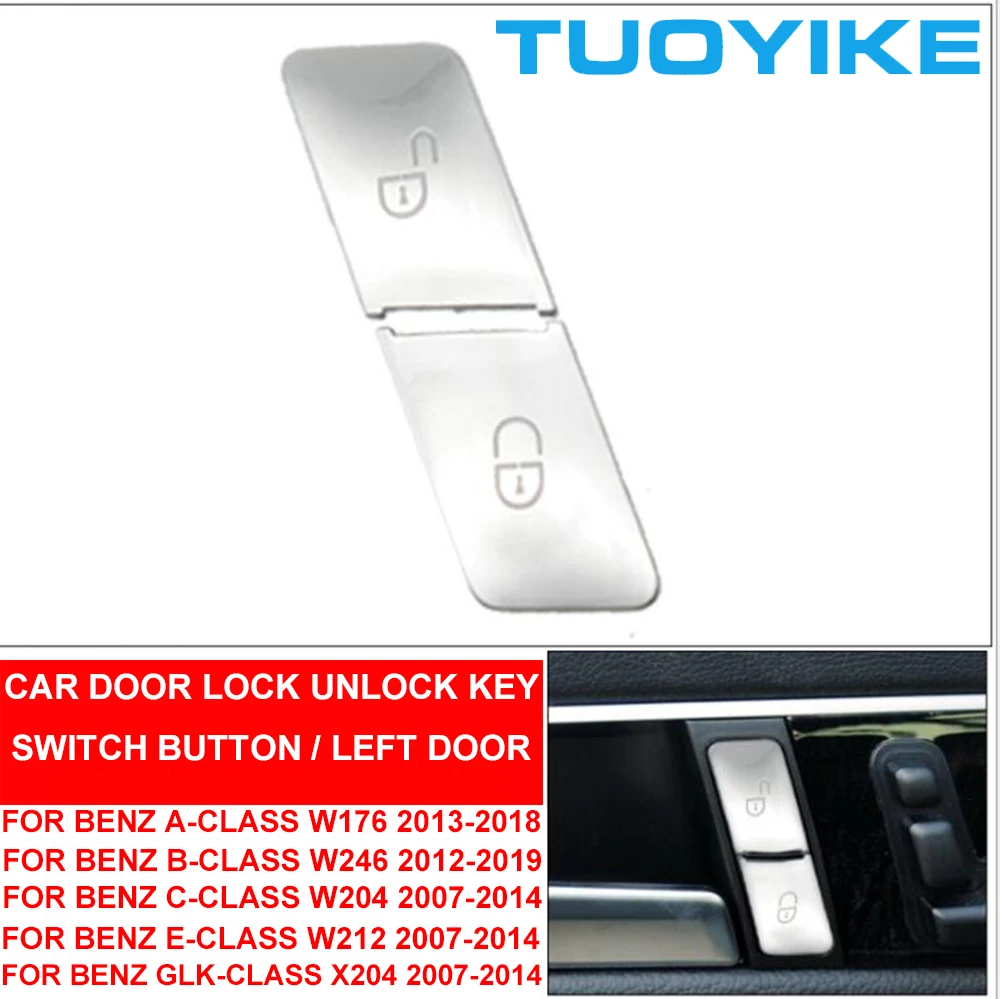 Car Interior Chrome Silver Door Lock Unlock Switch Button For Mercedes-Benz C-Class W204 C180 C200 C230 C260 C300 2007-14 W212 images - 1