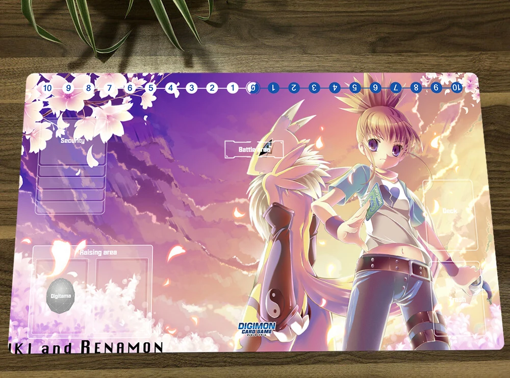 

Anime Digimon Duel Playmat Makino Ruki & Renamon Trading Card Game Mat DTCG CCG TCG Mat Mouse Pad Work Desk Mat & Free Mat Bag