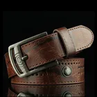 Мужской джинсовый Повседневный ремень с полыми заклепками, широкий ремень в стиле панк, новый модный ремень, мужской высококачественный джинсовый ремень из искусственной кожи