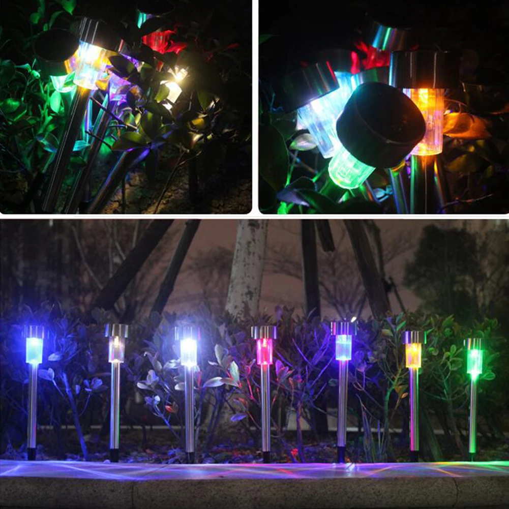 

10Pcs Solar Light Stainless Steel LED Solar Lawn Light For Garden Decor Outdoor Waterproof IP65 Bollard Solar Stick Lights S07