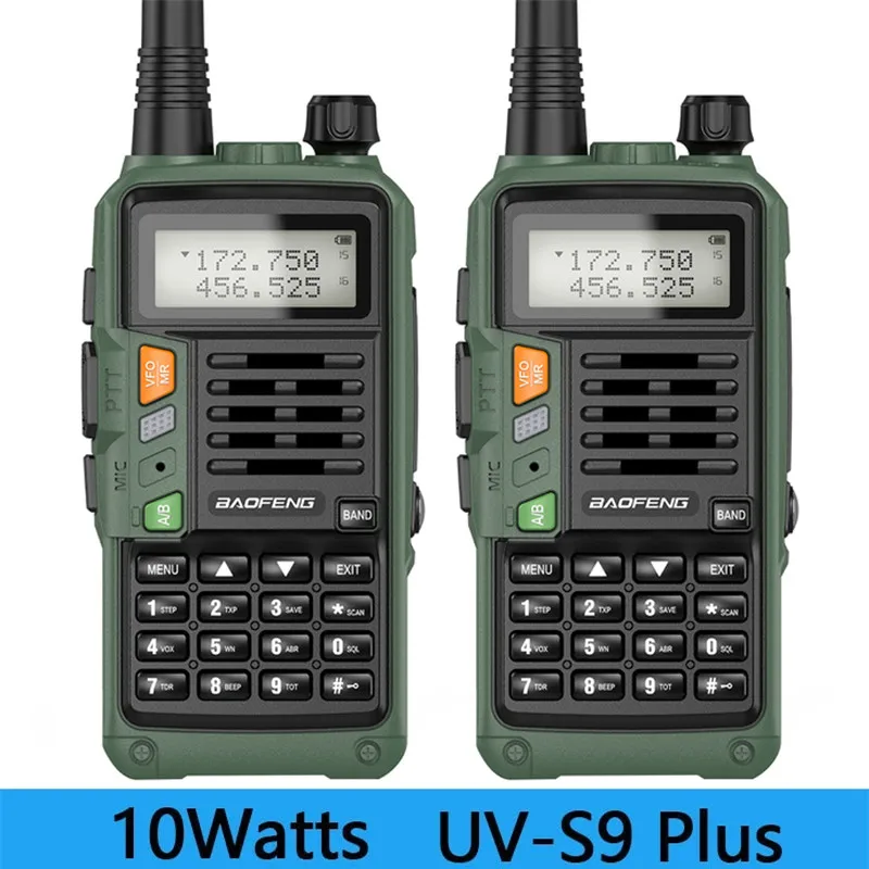 2 шт. высокомощная двухсторонняя радиостанция Baofeng UV-S9 PLUS 10 Вт VHF/UHF для охоты -