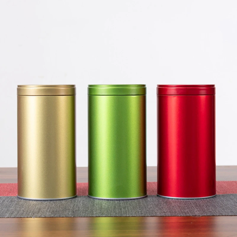 

General Tinplate Container Tea Tin Box Pure Color Exquisite Tea Packaging Box