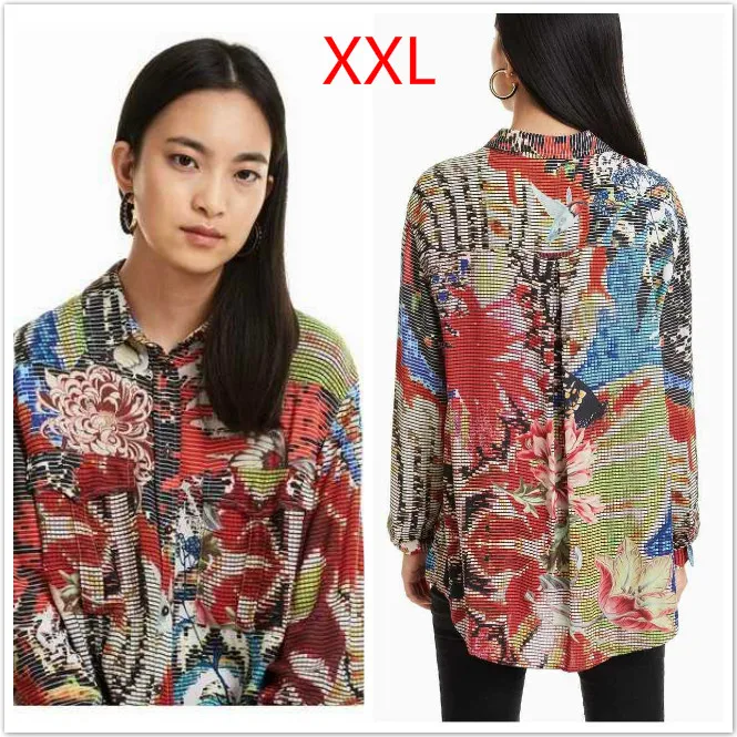 10 Xxl Различные принтованные Женские рубашки в Deg, Испания,(2 - Цвет: 10 Xxl