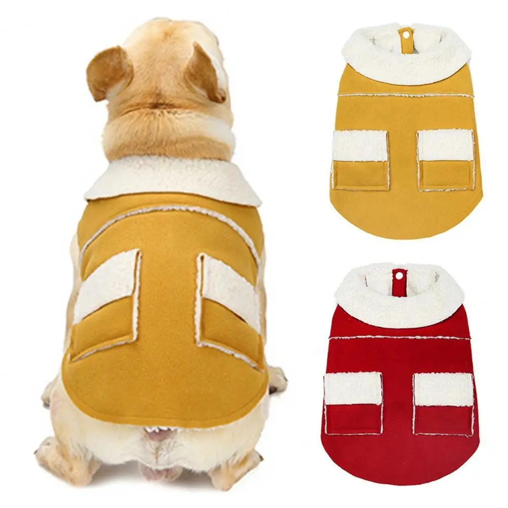 

Pet Jacket Lapel Collar Keep Warmth Fine Workmanship Pet Dog Vest Coat Outfit for Winter
