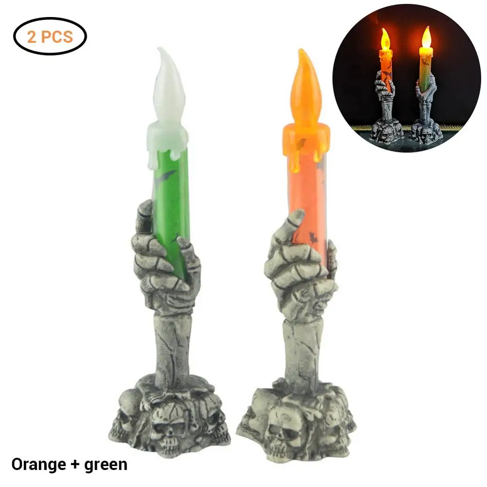 1/2PcsLED подсвечник Гуль ручной для дома на Хэллоуин вечерние DIY Декор Подсвечник с 3